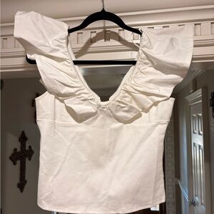 Dolan Ivory Ruffle Sleeve Blouse